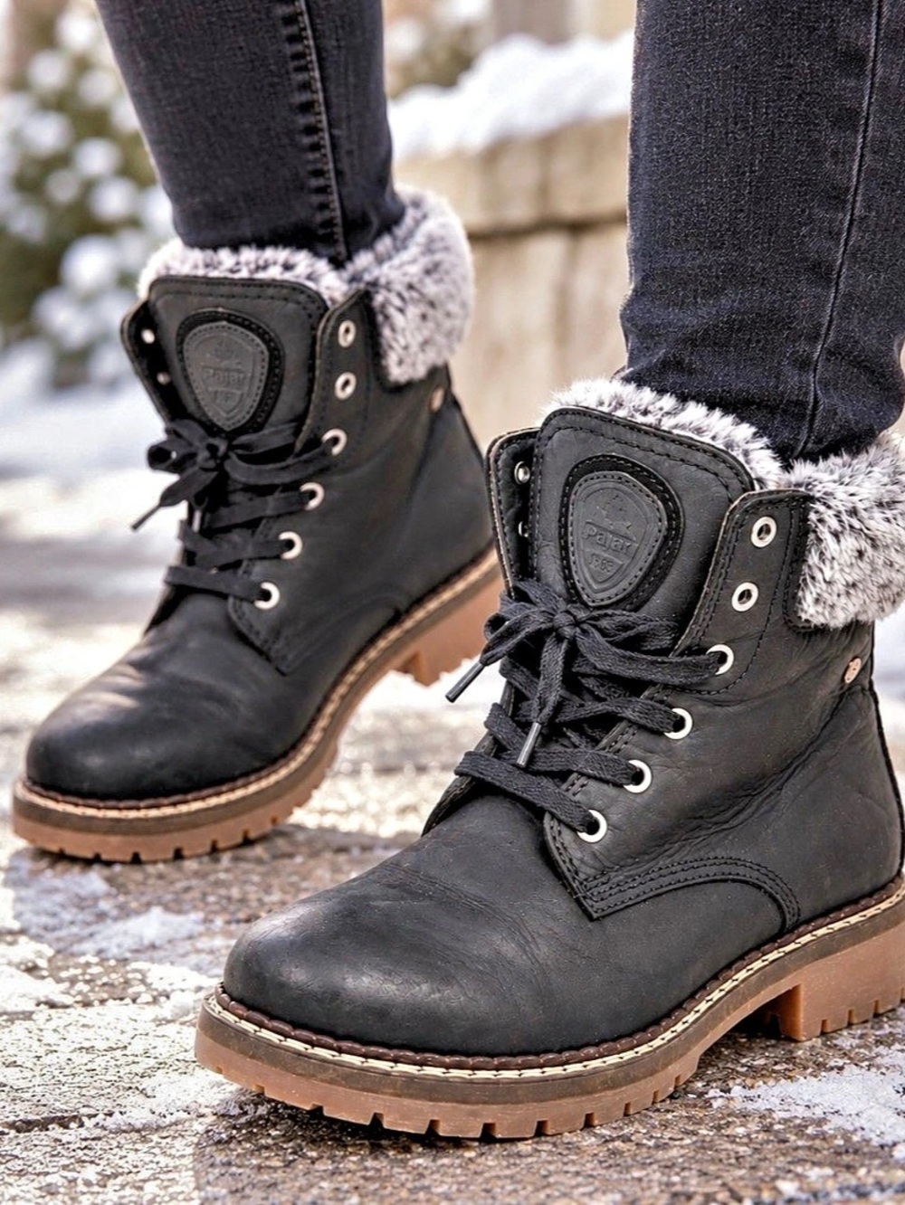 Pajar Canada Waterproof Faux Fur Lace-Up Winter Boots Black Size 9.5 / EU 41